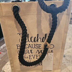 Wine holder canvas bag,  holds 4 bottles. nwt